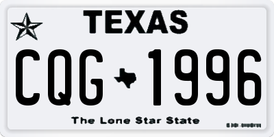 TX license plate CQG1996