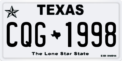 TX license plate CQG1998