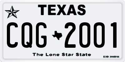 TX license plate CQG2001