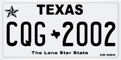 TX license plate CQG2002
