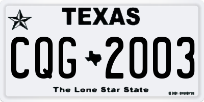 TX license plate CQG2003