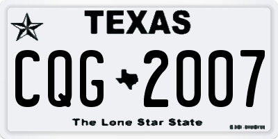 TX license plate CQG2007