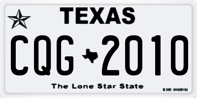 TX license plate CQG2010