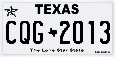 TX license plate CQG2013