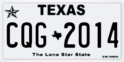TX license plate CQG2014