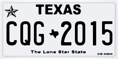TX license plate CQG2015
