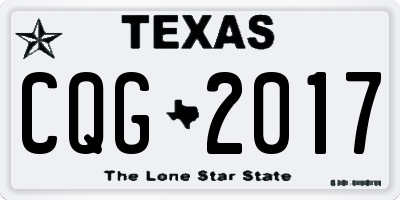 TX license plate CQG2017