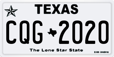 TX license plate CQG2020