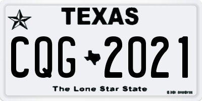 TX license plate CQG2021