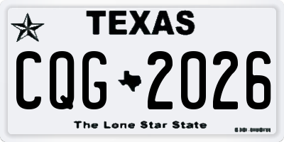 TX license plate CQG2026