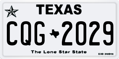 TX license plate CQG2029