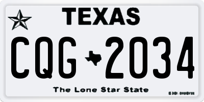 TX license plate CQG2034