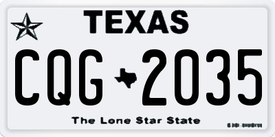 TX license plate CQG2035