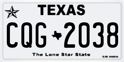 TX license plate CQG2038