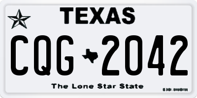 TX license plate CQG2042