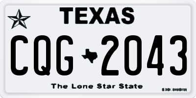 TX license plate CQG2043