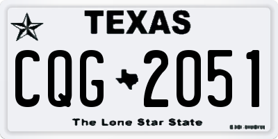 TX license plate CQG2051