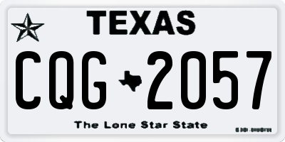 TX license plate CQG2057