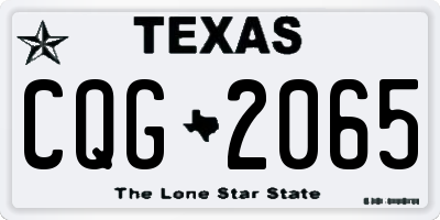 TX license plate CQG2065