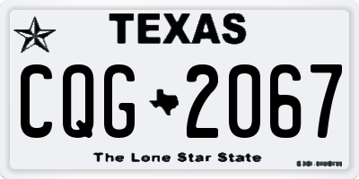 TX license plate CQG2067