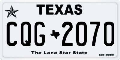 TX license plate CQG2070