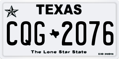TX license plate CQG2076