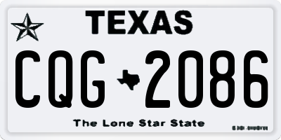 TX license plate CQG2086