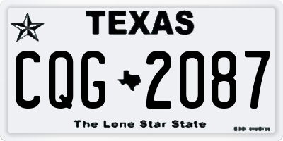 TX license plate CQG2087