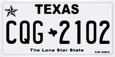 TX license plate CQG2102
