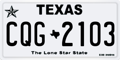 TX license plate CQG2103