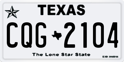 TX license plate CQG2104