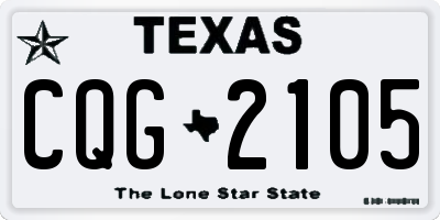 TX license plate CQG2105