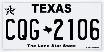 TX license plate CQG2106