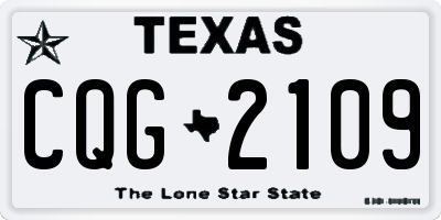 TX license plate CQG2109