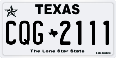 TX license plate CQG2111