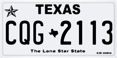 TX license plate CQG2113