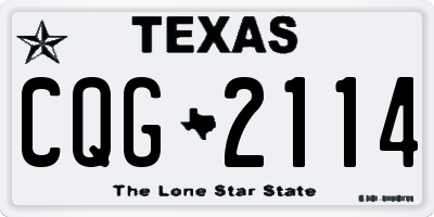 TX license plate CQG2114