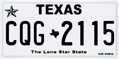 TX license plate CQG2115