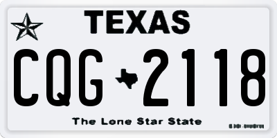 TX license plate CQG2118