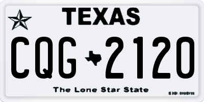 TX license plate CQG2120