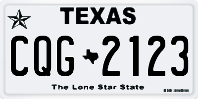 TX license plate CQG2123