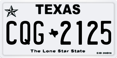 TX license plate CQG2125