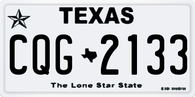 TX license plate CQG2133