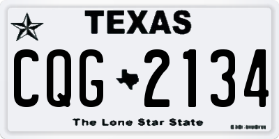 TX license plate CQG2134
