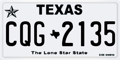 TX license plate CQG2135