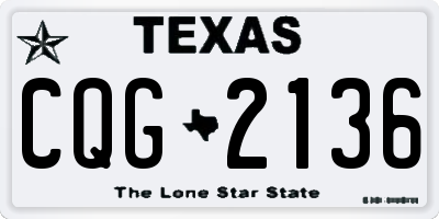TX license plate CQG2136