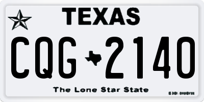 TX license plate CQG2140
