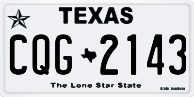 TX license plate CQG2143