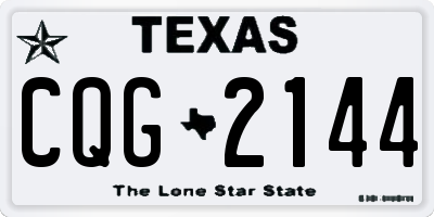 TX license plate CQG2144