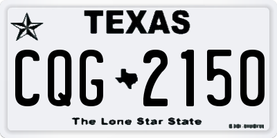TX license plate CQG2150